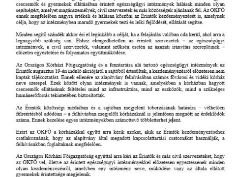 OKFŐ Közlemény